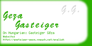 geza gasteiger business card